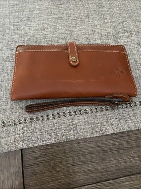 Patricia Nash Brown Leather Wristlet Clutch